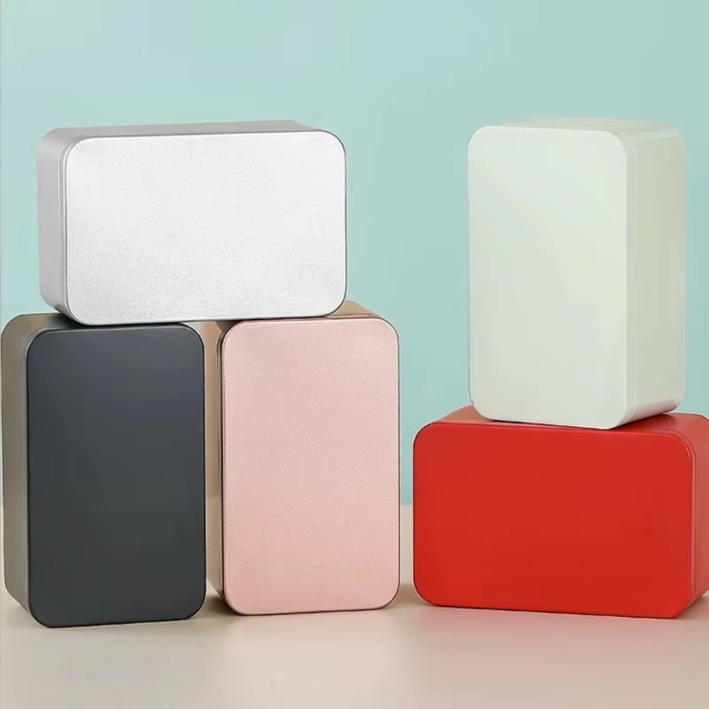 Tin Container Lid - Новая однотонная жестяная коробка с крышкой,